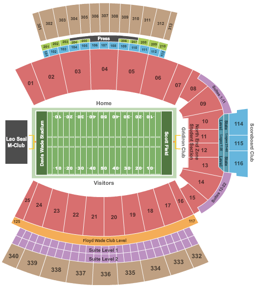 Davis Wade Stadium At Scott Field Egg Bowl Seating Chart